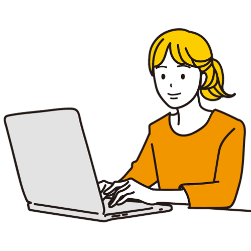 Clip art of computer and woman